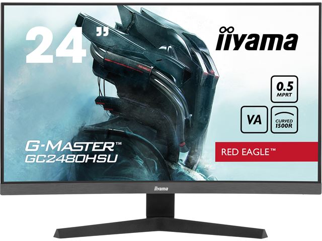iiyama G-Master Red Eagle curved gaming monitor GC2480HSU-B1 23.6", Full HD, 180Hz, 0.5ms, FreeSync, HDMI, Display Port, USB Hub image 0