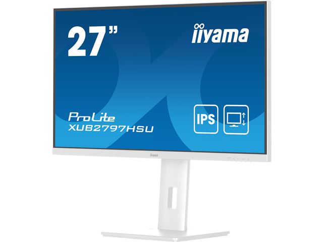 iiyama ProLite Monitor XUB2797HSU-W2 27", White, 1ms, 100 Hz, Height Adjustable, IPS Panel, HDMI, DisplayPort, standard HD image 3
