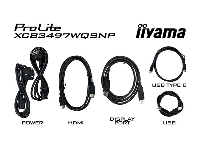 iiyama ProLite curved monitor XCB3497WQSNP-B1 34" VA ultra-wide screen with KVM Switch, LAN and USB-C Dock, HDMI and Height Adjustment image 8