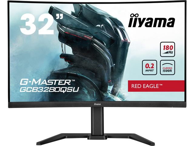 iiyama G-Master Red Eagle curved gaming monitor GCB3280QSU-B2 32" Black, 2560 x 1440, 0.2ms, 180hz, FreeSync, HDMI, Display Port, Height Adjustable image 0