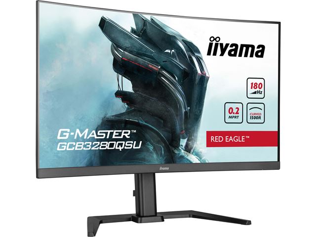 iiyama G-Master Red Eagle curved gaming monitor GCB3280QSU-B2 32" Black, 2560 x 1440, 0.2ms, 180hz, FreeSync, HDMI, Display Port, Height Adjustable image 3