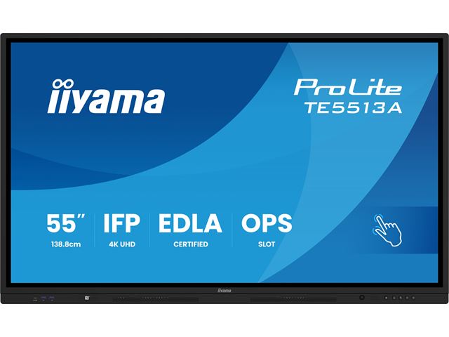 iiyama ProLite TE5513A-B1AG 55’’ Google EDLA Certified 4K Touchscreen, iiWare 21E with Android 14-EDLA, WiFi-6 with Bluetooth 5, with wall mount. image 0