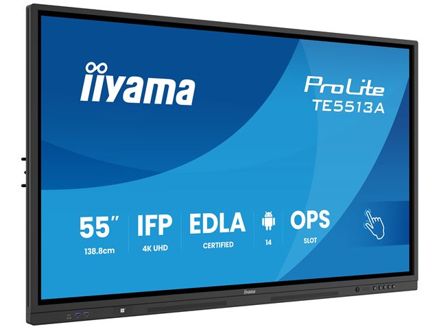 iiyama ProLite TE5513A-B1AG 55’’ Google EDLA Certified 4K Touchscreen, iiWare 21E with Android 14-EDLA, WiFi-6 with Bluetooth 5, with wall mount. image 3