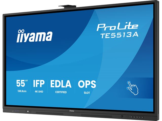 iiyama ProLite TE5513A-B1AG 55’’ Google EDLA Certified 4K Touchscreen, iiWare 21E with Android 14-EDLA, WiFi-6 with Bluetooth 5, with wall mount. image 1