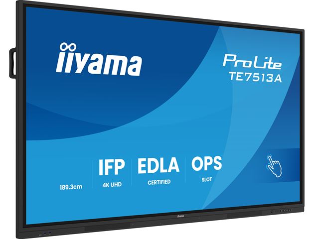 iiyama ProLite TE7513A-B1AG 75’’ Google EDLA Certified 4K Touchscreen, iiWare 21E with Android 14-EDLA, WiFi-6 with Bluetooth 5, with wall mount. image 3