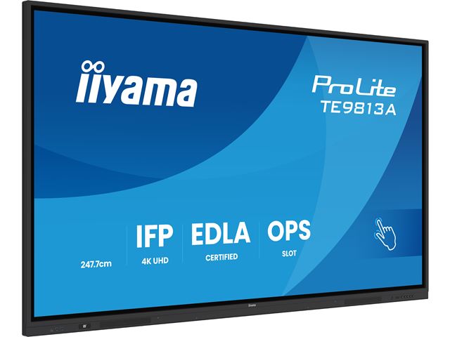 iiyama ProLite TE9813A-B1AG 98’’ Google EDLA Certified 4K Touchscreen, iiWare 21E with Android 14-EDLA, WiFi-6 with Bluetooth 5, with wall mount. image 1