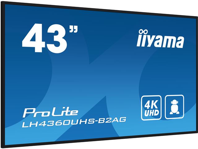 iiyama ProLite LH4360UHS-B2AG 43", VA, 4K, 24/7 Hours Operation, HDMI x 3, Landscape/Portrait, Android OS and FailOver image 2