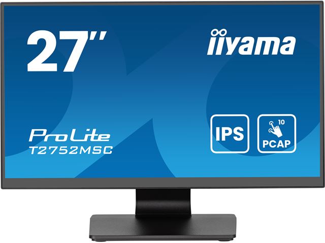 iiyama ProLite monitor T2752MSC-B1AG 27", Projective Capacitive 10pt touch, IPS, Scratch resistant, HDMI, DisplayPort, Edge to edge glass, Anti-Glare image 0