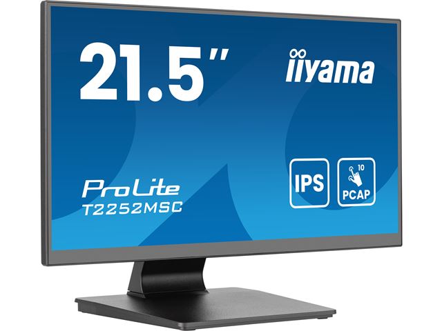 iiyama ProLite monitor T2252MSC-B2AG  22" Black, IPS, Full HD, Anti-Glare, Projective Capacitive 10pt touch, HDMI, Display Port image 3