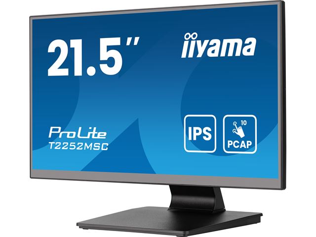 iiyama ProLite monitor T2252MSC-B2AG  22" Black, IPS, Full HD, Anti-Glare, Projective Capacitive 10pt touch, HDMI, Display Port image 4