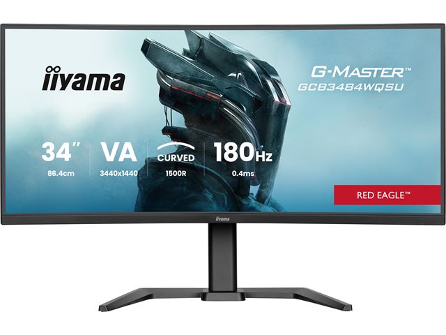 iiyama G-Master Red Eagle curved gaming monitor GCB3484WQSU-B1 34" Black, 3440 x 1440, 0.4ms, 180hz, FreeSync, HDMI, Display Port, Height Adjustable image 0