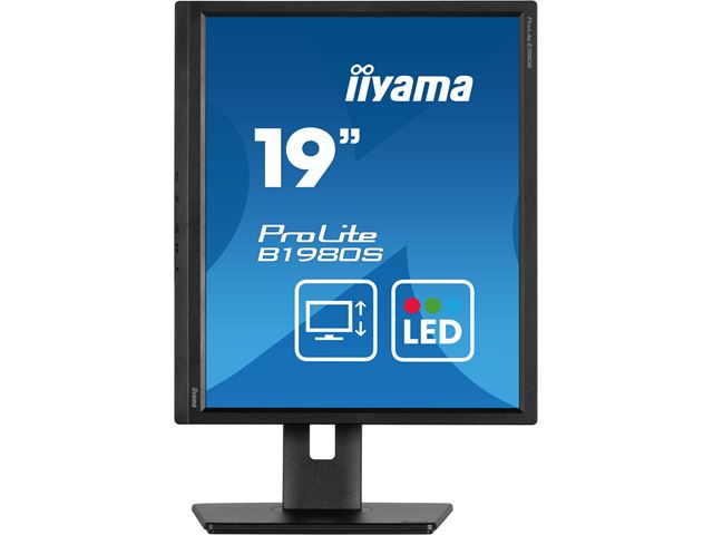 iiyama ProLite monitor B1980S-B1 19" 5:4 Black, Height Adjustable, Black, HDMI, DisplayPort, TN panel, speakers image 1