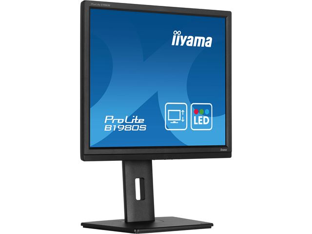 iiyama ProLite monitor B1980S-B1 19" 5:4 Black, Height Adjustable, Black, HDMI, DisplayPort, TN panel, speakers image 3