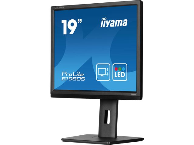 iiyama ProLite monitor B1980S-B1 19" 5:4 Black, Height Adjustable, Black, HDMI, DisplayPort, TN panel, speakers image 2