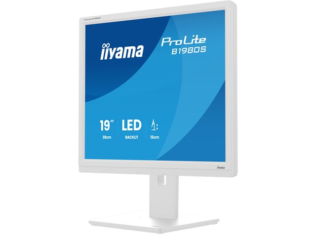 iiyama ProLite monitor B1980S-W1 19" 5:4, Height Adjustable, White, HDMI, DisplayPort, Speakers, TN Panel. image 4