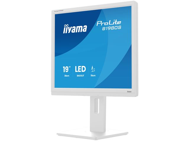 iiyama ProLite monitor B1980S-W1 19" 5:4, Height Adjustable, White, HDMI, DisplayPort, Speakers, TN Panel. image 5