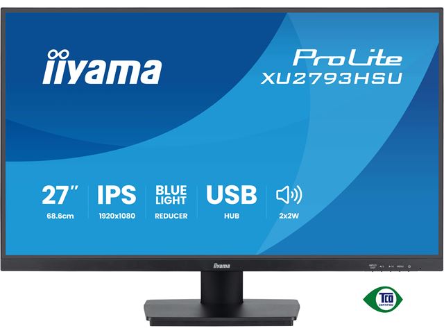 iiyama ProLite monitor XU2793HSU-B7, 27" 3-side borderless design, IPS, HDMI, DisplayPort, FreeSync, Flicker free, 100hz refresh rate image 0
