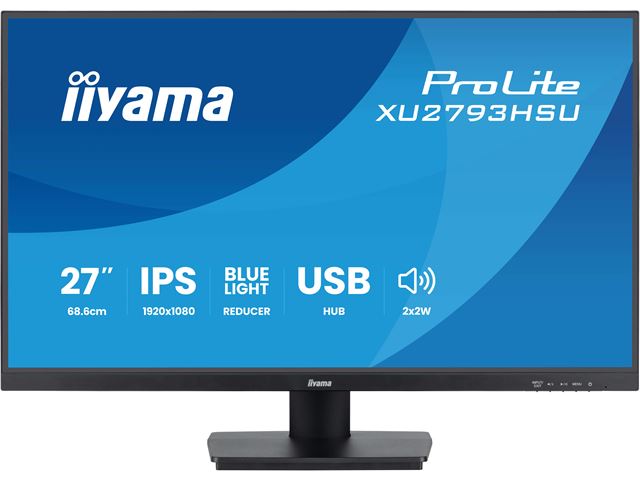 iiyama ProLite monitor XU2793HSU-B7, 27" 3-side borderless design, IPS, HDMI, DisplayPort, FreeSync, Flicker free, 100hz refresh rate image 1