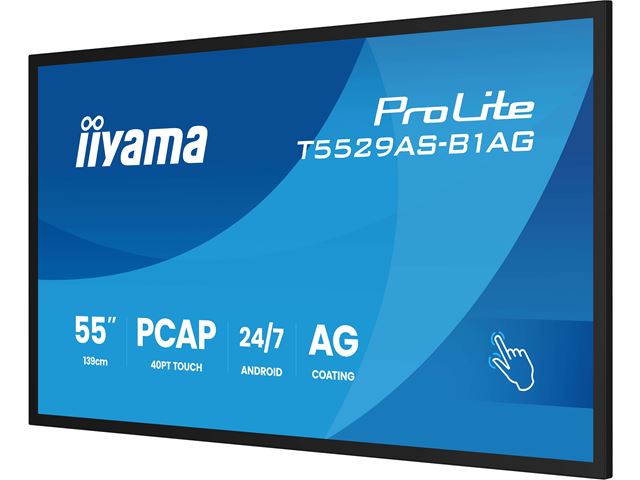 iiyama ProLite monitor T5529AS-B1AG 55", all-in-one P-Cap 20pt Touch, 4K, VA DLED panel Touch Screen with Android OS image 7