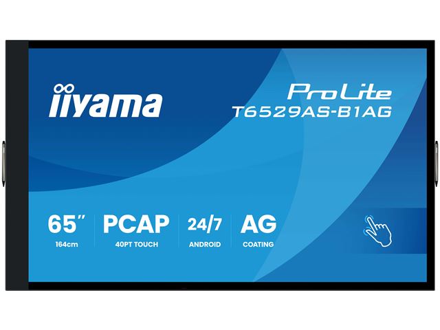 iiyama ProLite monitor T6529AS-B1AG 65", all-in-one P-Cap 20pt Touch, 4K, VA DLED panel Touch Screen with Android OS image 1