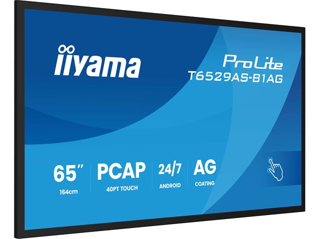 iiyama ProLite monitor T6529AS-B1AG 65", all-in-one P-Cap 20pt Touch, 4K, VA DLED panel Touch Screen with Android OS image 3