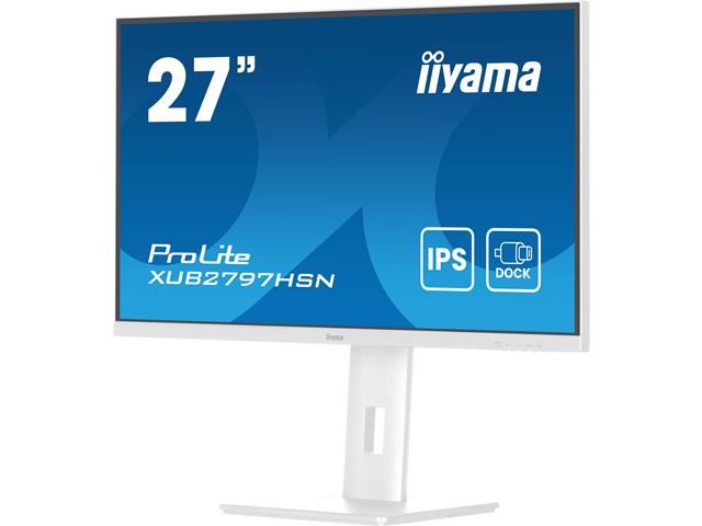iiyama ProLite Monitor XUB2797HSN-W2 27", White, 1ms, Height Adjustable, IPS Panel, USB-C connection, Daisy chain, RJ45 (LAN) image 5