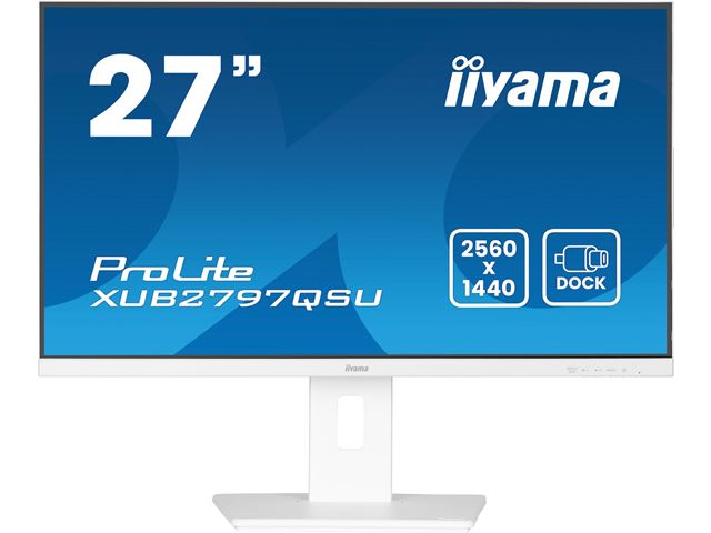 iiyama ProLite monitor XUB2797QSU-W2 27" White, IPS, WQHD, 100hz refresh rate, Ultra Slim Bezel, HDMI, Display Port, Height Adjustable.  image 0