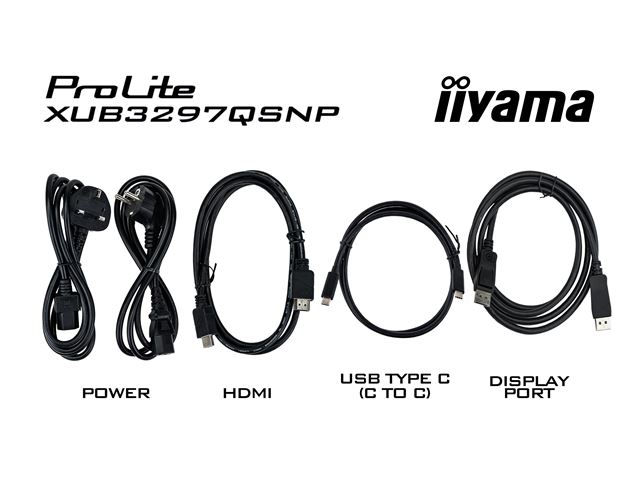 iiyama ProLite monitor XUB3297QSNP-B1 32", QHD IPS, RJ45 (LAN), KVM Switch and USB-C Dock with 95W power delivery, Height Adjustable, Black image 13