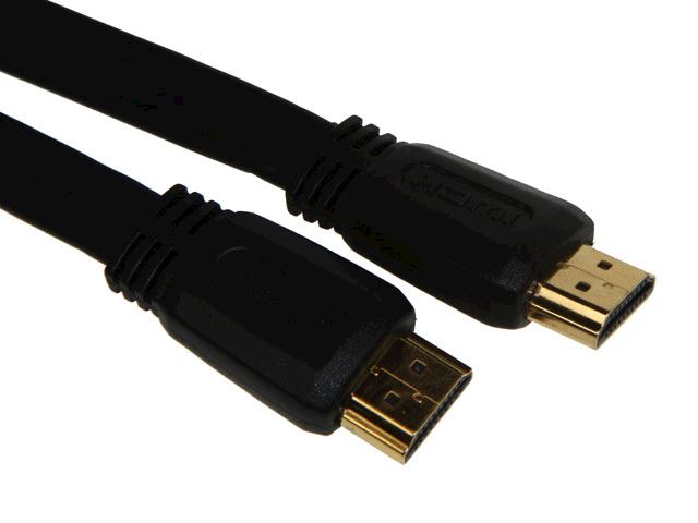 3m Flat HDMI High Speed Cable for 3D TV 1.4 Low Profile Lead Gold 3m image 0