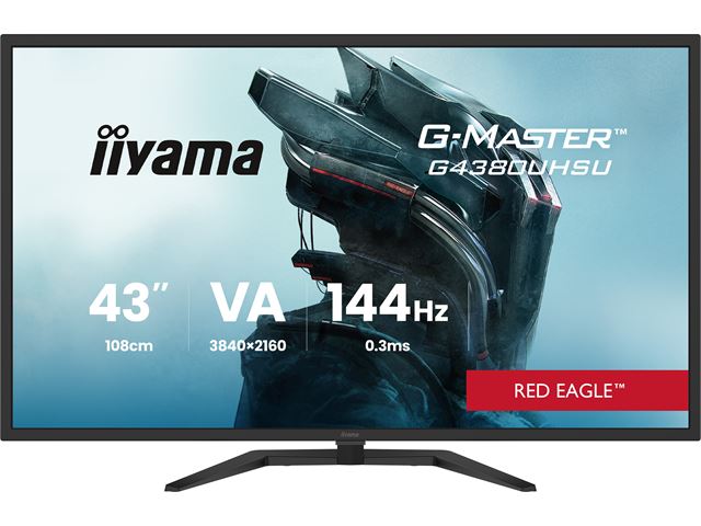 iiyama G-Master Red Eagle gaming monitor G4380UHSU-B2 43" Black, VA panel, 144hz, 4K, 0.3ms, FreeSync, HDMI/DisplayPort with USB Hub image 0