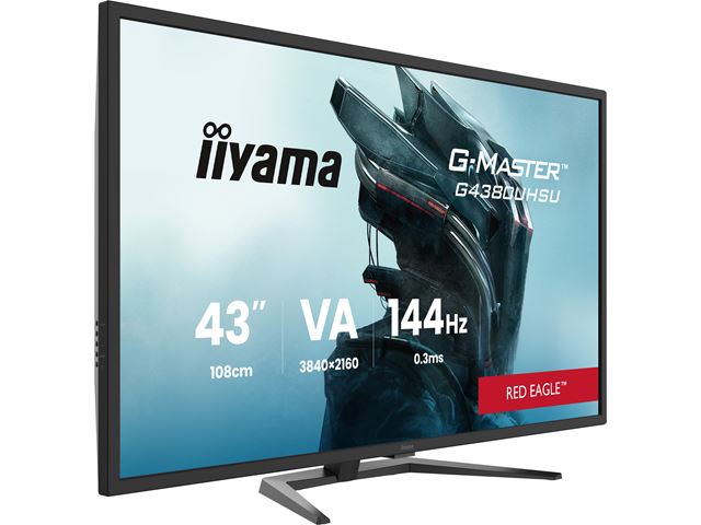 iiyama G-Master Red Eagle gaming monitor G4380UHSU-B2 43" Black, VA panel, 144hz, 4K, 0.3ms, FreeSync, HDMI/DisplayPort with USB Hub image 1