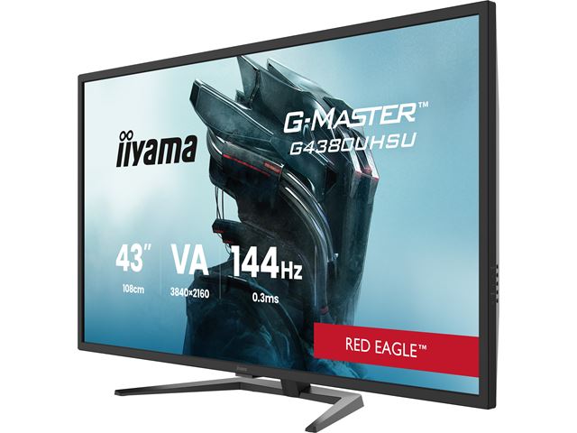 iiyama G-Master Red Eagle gaming monitor G4380UHSU-B2 43" Black, VA panel, 144hz, 4K, 0.3ms, FreeSync, HDMI/DisplayPort with USB Hub image 2