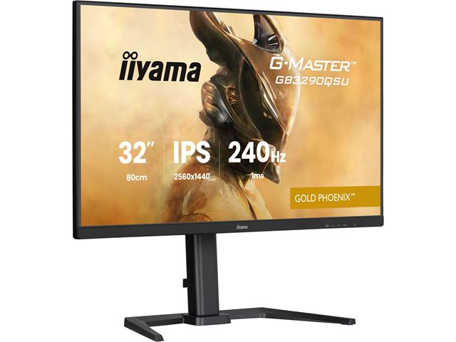 iiyama G-Master Gold Phoenix gaming monitor GB3290QSU-B1 32", 2560 x 1440, 1ms, FreeSync Premium, Display Port, 240hz refresh rate, Height Adjustable image 3