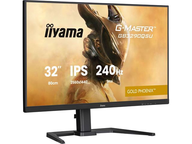 iiyama G-Master Gold Phoenix gaming monitor GB3290QSU-B1 32", 2560 x 1440, 1ms, FreeSync Premium, Display Port, 240hz refresh rate, Height Adjustable image 4