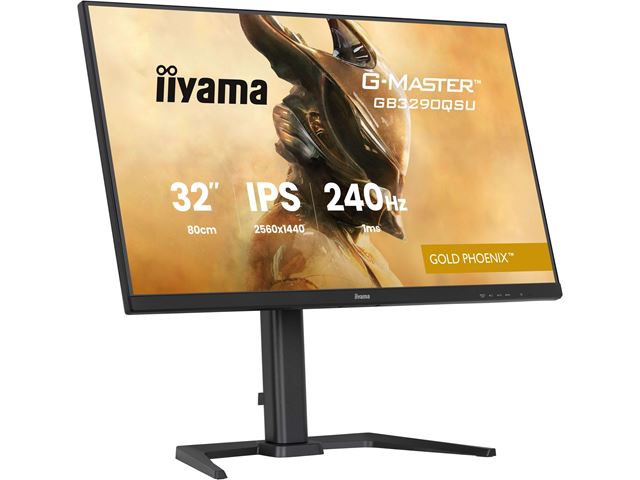 iiyama G-Master Gold Phoenix gaming monitor GB3290QSU-B1 32", 2560 x 1440, 1ms, FreeSync Premium, Display Port, 240hz refresh rate, Height Adjustable image 10