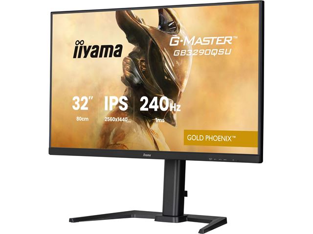 iiyama G-Master Gold Phoenix gaming monitor GB3290QSU-B1 32", 2560 x 1440, 1ms, FreeSync Premium, Display Port, 240hz refresh rate, Height Adjustable image 12