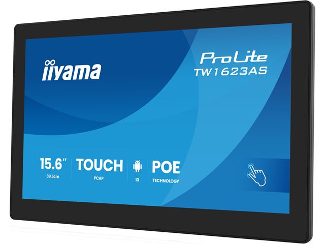 iiyama ProLite TW1623AS-B3P, 15.6” Full HD PCAP 10pt touch screen with Android, iiSignage² and POE Technology image 3
