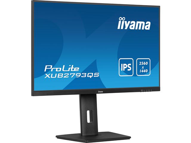 iiyama ProLite XUB2793QS-B7 height adjustable monitor, 3-side borderless, IPS, WQHD res, 100 Hz, HDMI, DisplayPort, Flicker free and Blue light reducer  image 3