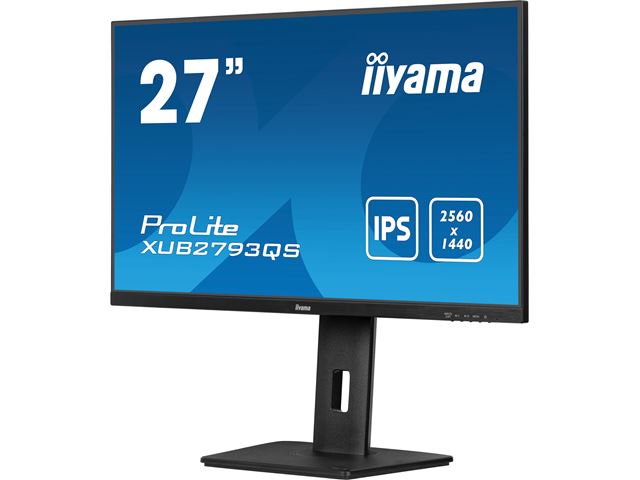 iiyama ProLite XUB2793QS-B7 height adjustable monitor, 3-side borderless, IPS, WQHD res, 100 Hz, HDMI, DisplayPort, Flicker free and Blue light reducer  image 4
