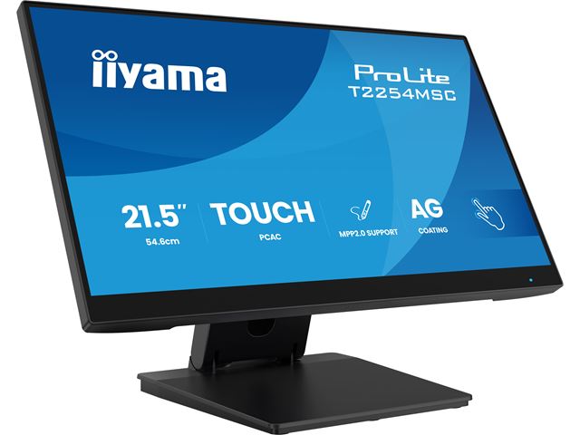 iiyama ProLite monitor T2254MSC-B2AG 22", Projective Capacitive 10pt touch, Anti-glare coating, IPS, Ultra thin bezel, HDMI, edge to edge image 1