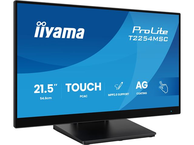iiyama ProLite monitor T2254MSC-B2AG 22", Projective Capacitive 10pt touch, Anti-glare coating, IPS, Ultra thin bezel, HDMI, edge to edge image 2