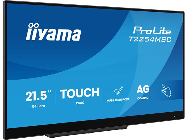 iiyama ProLite monitor T2254MSC-B2AG 22", Projective Capacitive 10pt touch, Anti-glare coating, IPS, Ultra thin bezel, HDMI, edge to edge image 4