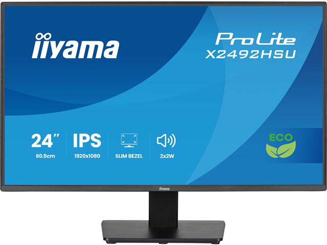 iiyama ProLite monitor X2492HSU-B1 24" IPS, 120Hz, Black, 4-side slim bezel and B energy class, HDMI, Display Port, USB Hub image 0