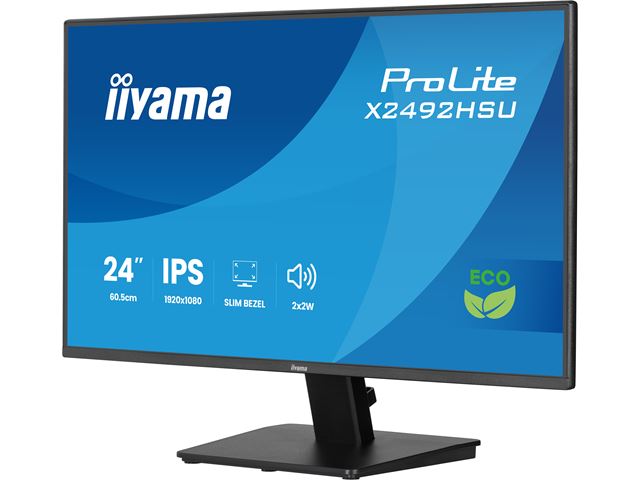 iiyama ProLite monitor X2492HSU-B1 24" IPS, 120Hz, Black, 4-side slim bezel and B energy class, HDMI, Display Port, USB Hub image 4