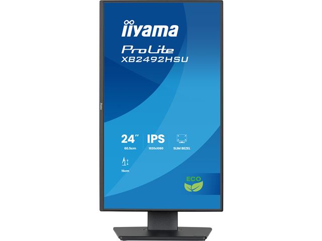 iiyama ProLite monitor XB2492HSU-B1 24" IPS, Height Adjustable, 120Hz, Black, 4-side slim bezel and B energy class, HDMI, Display Port, USB Hub image 2