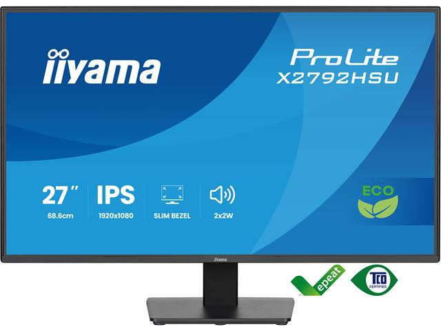 iiyama ProLite monitor X2792HSU-B1 27" IPS, 120Hz, Black, 4-side slim bezel and B energy class, HDMI, Display Port, USB Hub image 0