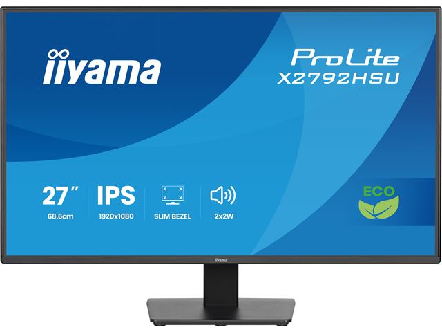 iiyama ProLite monitor X2792HSU-B1 27" IPS, 120Hz, Black, 4-side slim bezel and B energy class, HDMI, Display Port, USB Hub image 1