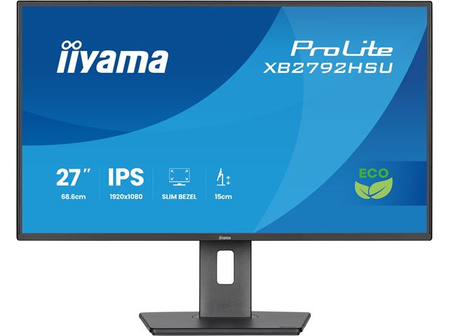 iiyama ProLite monitor XB2792HSU-B1 27" Height adjustable, IPS, 120Hz, Black, 4-side slim bezel and B energy class, HDMI, Display Port, USB Hub image 0
