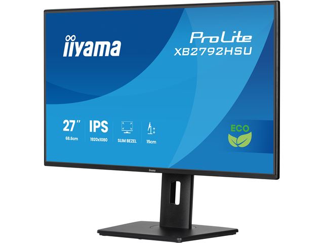 iiyama ProLite monitor XB2792HSU-B1 27" Height adjustable, IPS, 120Hz, Black, 4-side slim bezel and B energy class, HDMI, Display Port, USB Hub image 5
