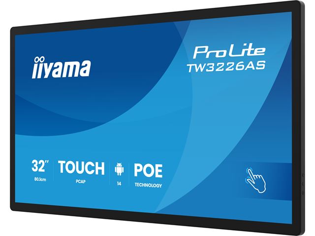 iiyama ProLite TW3226AS-B3P, 31.5” PCAP 10pt touchscreen PC with Android, PoE technology and iiSignage² image 3